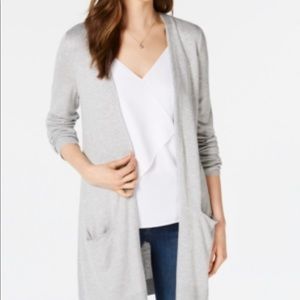 Maison Jules Long Open-Front Jersey Cardigan